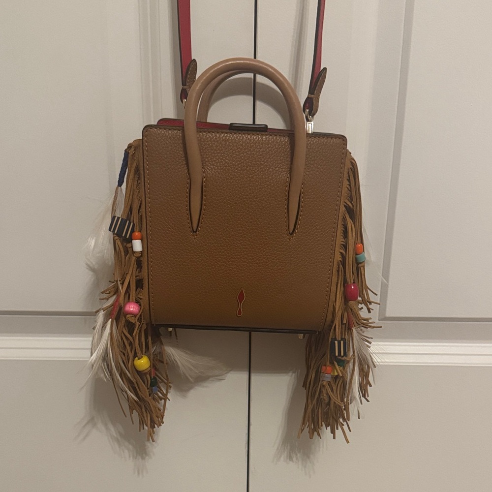 Christian Louboutin Tan Fringe Mini Bag